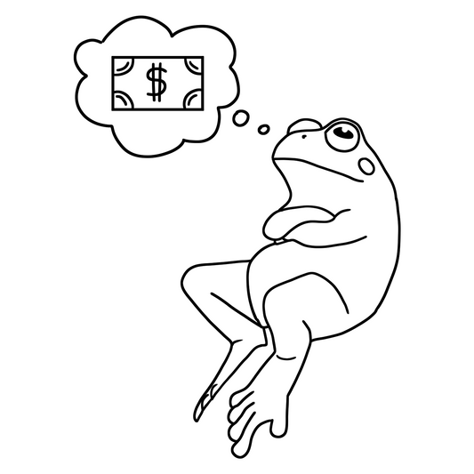 Money Thinking Frog